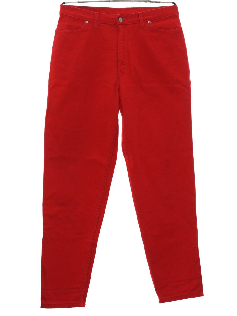 Vintage 90s Faded Glory Red High Waist Tapered Denim Jeans Women's 32x31